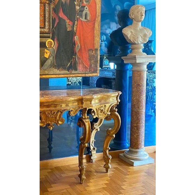 18th Century Italian Giltwood Console Table For Sale - Image 4 of 10