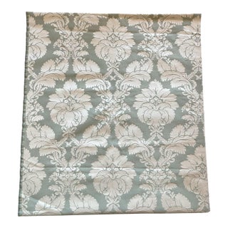 Vintage Italian Scalamandre Celadon Green Silk Damask. 2.5 Yards For Sale