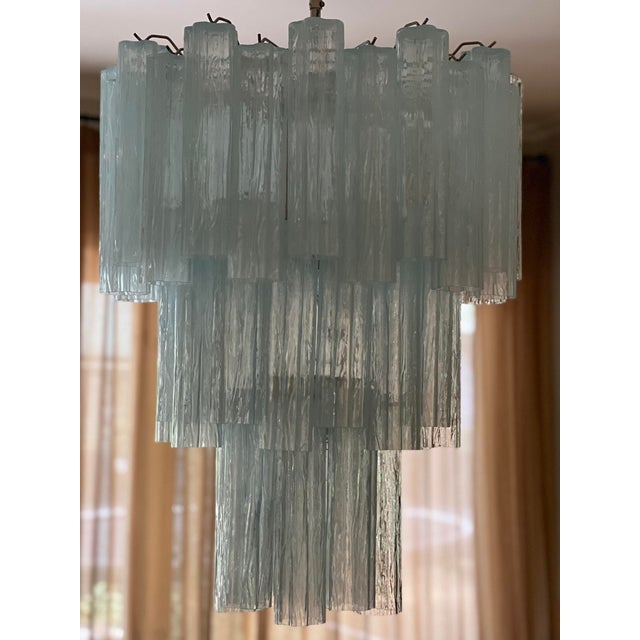 Glass Ice Blue Murano Glass Chandelier For Sale - Image 7 of 10