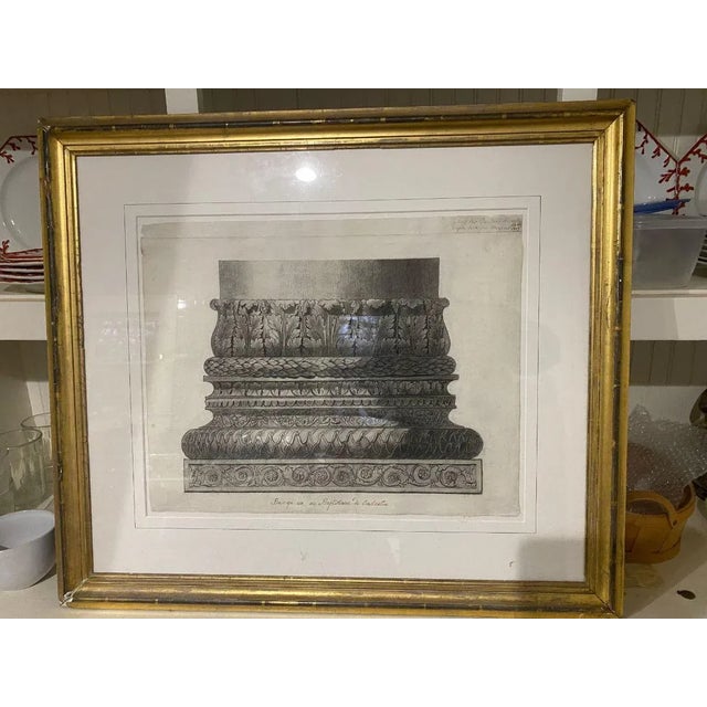 19th Century Drawing of Architectural Column Base From Constantine Baptistry, Framed For Sale - Image 11 of 11