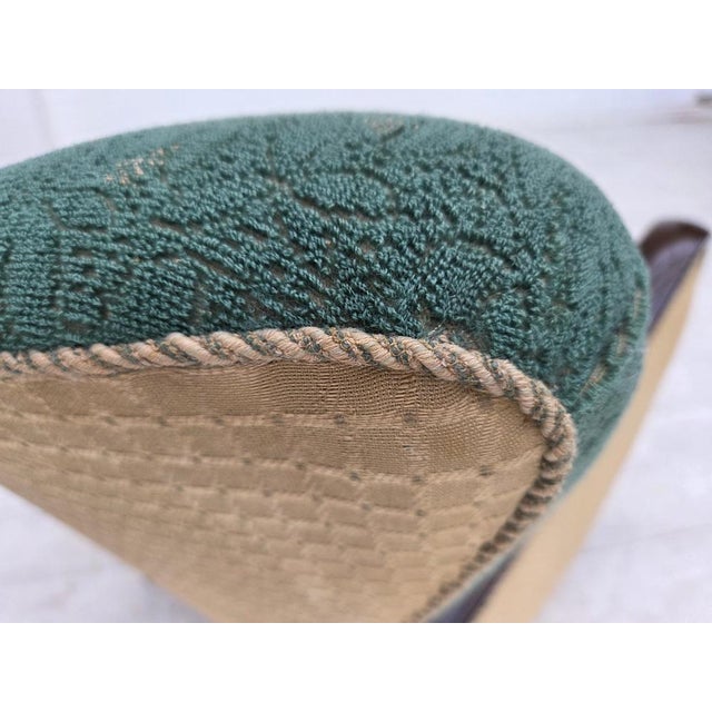 Danish Armchair in Green and Beige Furniture Wool, 1960s For Sale - Image 16 of 18