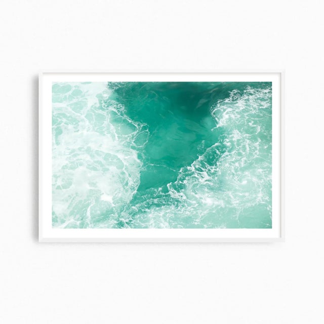 This large contemporary abstract water art print is a swirling view of the Bosphorus from a ferry journey in Istanbul,...