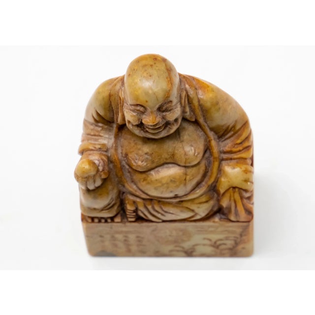 Chinese Soapstone With Shoushan Buddha Hand Carved Chop Seal For Sale - Image 10 of 11