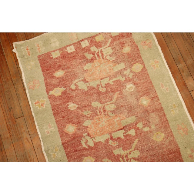 Vintage Turkish Flower Runner, 3' X 7'6'' For Sale In New York - Image 6 of 9