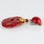 Glass Angela Caputi Gilded and Red Cinnabar Resin Dangle Clip Earrings For Sale - Image 7 of 8