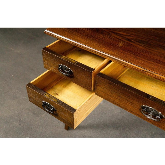 Art Nouveau Desk in Oak For Sale - Image 12 of 18