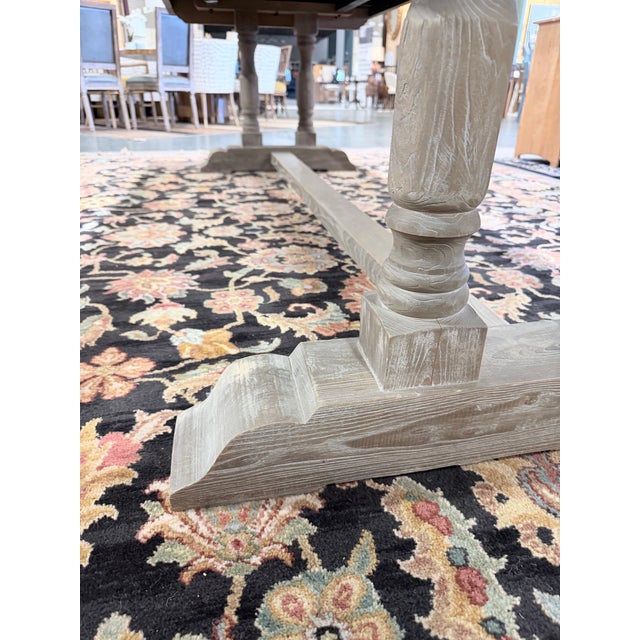Gray Vintage Restoration Hardware Trestle Dining Table For Sale - Image 8 of 9
