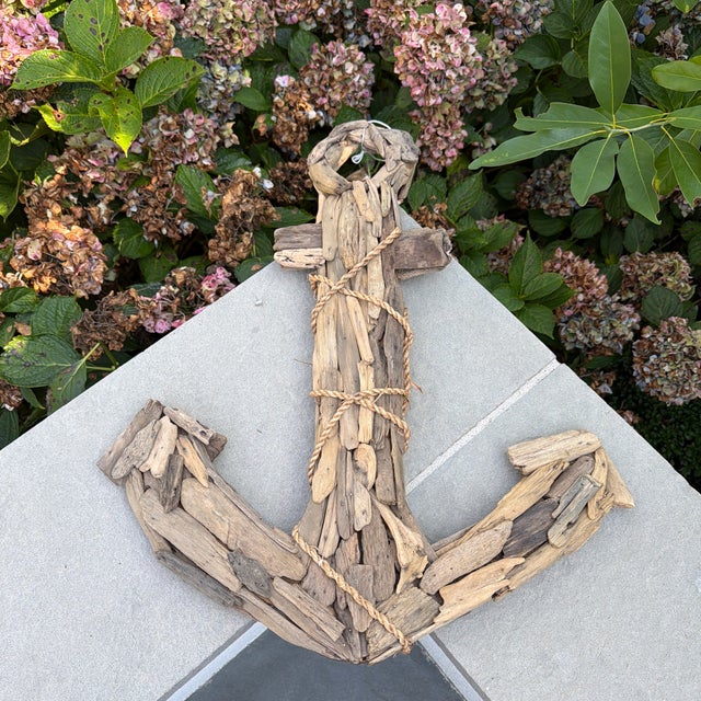 Wood Handmade Vintage Driftwood Anchor For Sale - Image 7 of 11