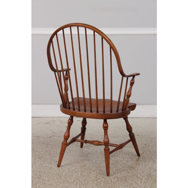 1980s Set of 6 Robert Bergelin Cherry Windsor Style Dining Room Chairs For Sale - Image 5 of 17