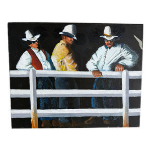 Vintage "Cowboys Rodeo" Acrylic on Canvas
