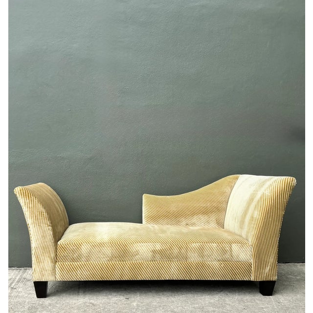 Early 21st Century Vintage Striped Kelly Wearstler Velvet Chaise Lounge For Sale - Image 5 of 12
