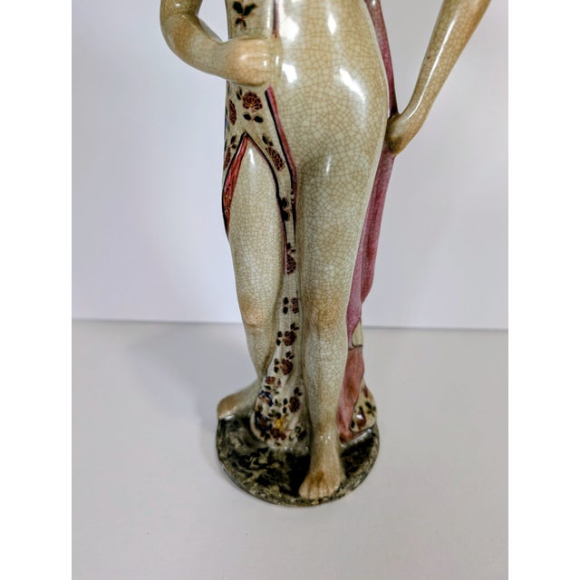 Rare Porcelain Art Deco Nude Figural Statue, Sculpture, Handpainted, 1940's For Sale In Nashville - Image 6 of 12