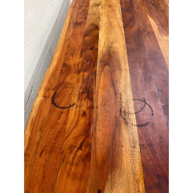 West Elm Live Edge Acacia Wood Dining Table For Sale - Image 16 of 18