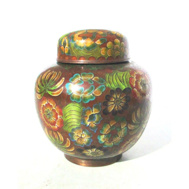 Antique Chinese Enamel Ginger Jar For Sale - Image 4 of 6
