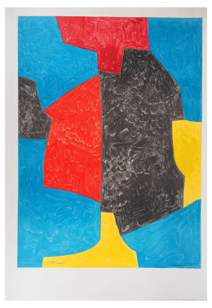After Serge Poliakoff, Red, Blue and Black Composition, Lithograph