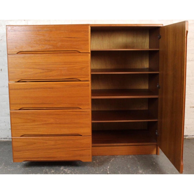Mid 20th Century Vintage Danish Modern Teak Gentleman's Chest For Sale - Image 5 of 15