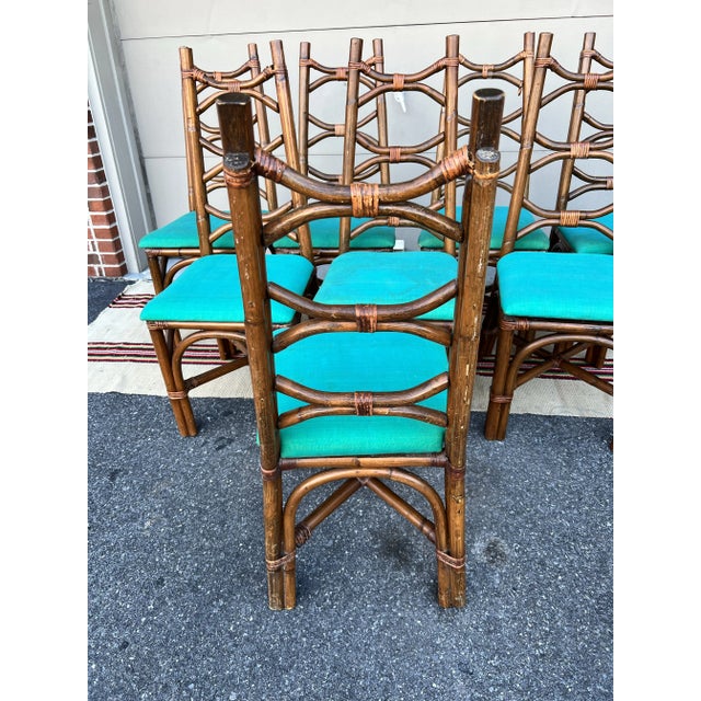 Mid-Century Bent Bamboo Dining Chairs, Set of 8, Circa 1960s For Sale - Image 10 of 12