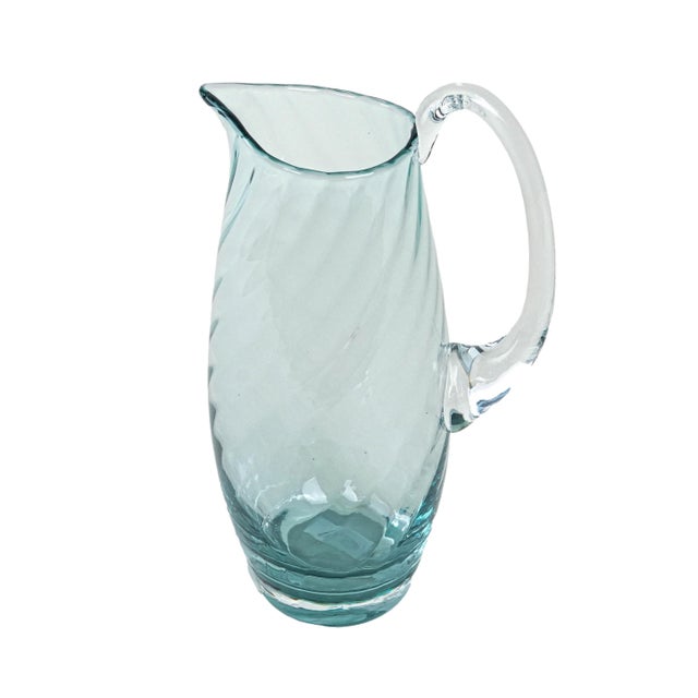 Turquoise Italian Glass Jug, 1970s For Sale - Image 8 of 8