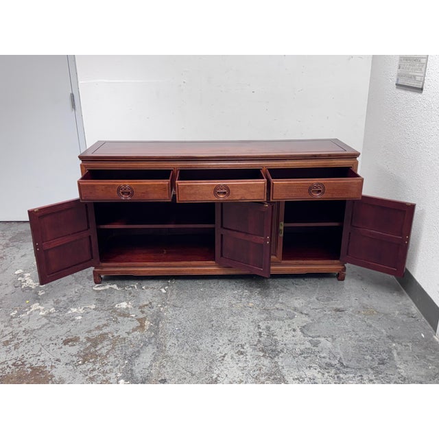 Vintage Chinese Rosewood Sideboard | Chairish
