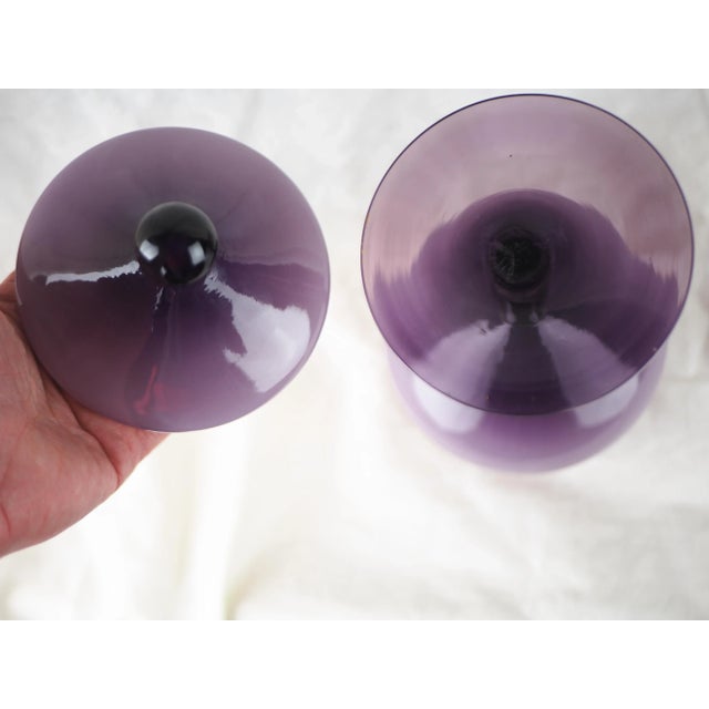 Late 20th Century Late 20th Century Vintage Amethyst Empoli Candy Jar For Sale - Image 5 of 9