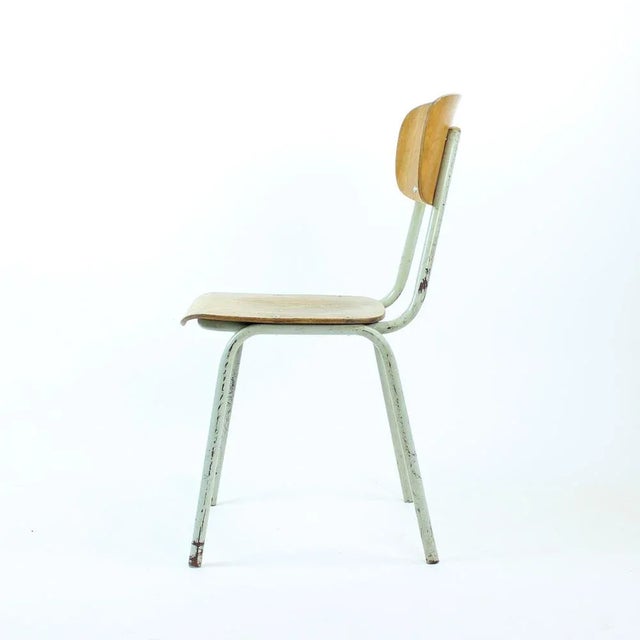 Gray School Chair in Metal and Plywood from Kovona, Czechoslovakia, 1960s For Sale - Image 8 of 13