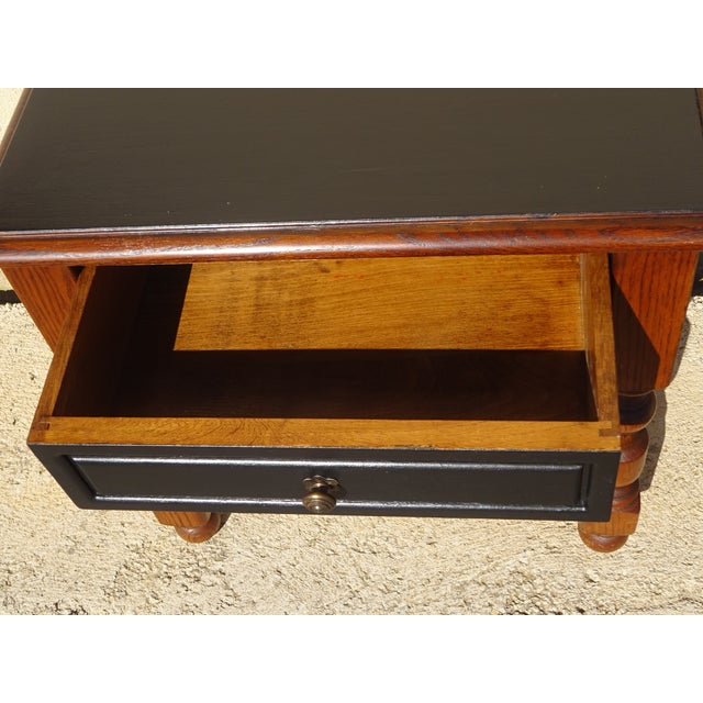 Wood Vintage Bedside Table in Oak, 1980s For Sale - Image 7 of 15