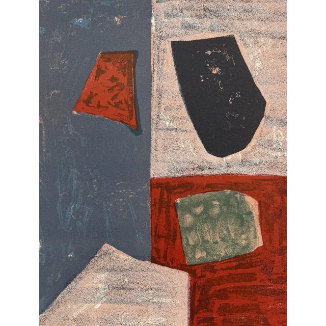 Serge Poliakoff, Pink, Red and Blue Composition, 1958, Original Lithograph For Sale - Image 6 of 7