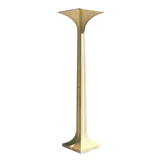 Vintage Coastal Tessellated Stone and Pencil Reed Floor Lamp For Sale