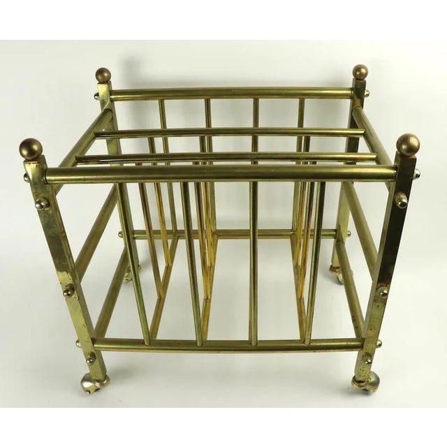 Brass Canterbury Magazine Rack For Sale - Image 9 of 9