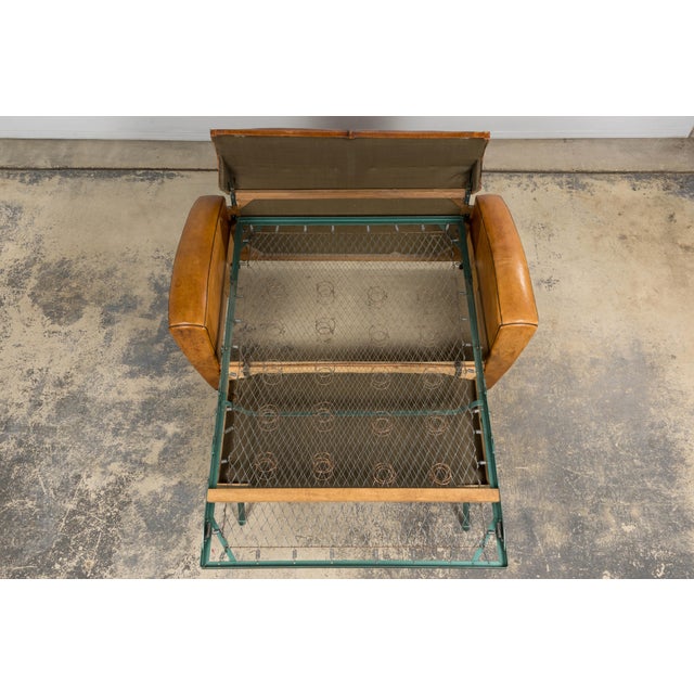 1920s French Art Deco Cognac Leather Club Sofa For Sale - Image 18 of 18