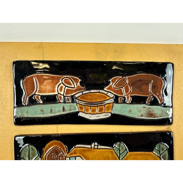 1970s Vintage Dutch Wall Tile Tableau by Henk Potters for Ceramics Oisterwijk, 1970s For Sale - Image 5 of 9