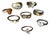 Vintage Style Mini Charm Ring Collection, Mixed-Metal Costume Jewelry For Sale