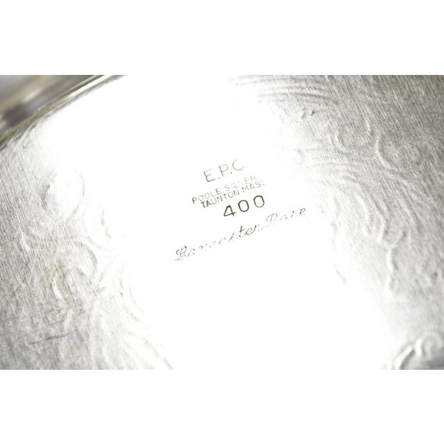 Vintage Poole 400 Lancaster Rose Silver Plated Serving Platter Bar Tray (B) For Sale - Image 10 of 11