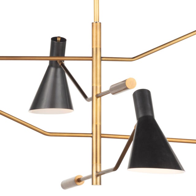 Traditional Regina Andrew Spyder Steel Chandelier, Blackened Brass & Natural Brass For Sale - Image 3 of 7