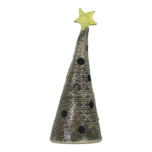 Vintage Studio Pottery Christmas Tree Tea Light Candleholder