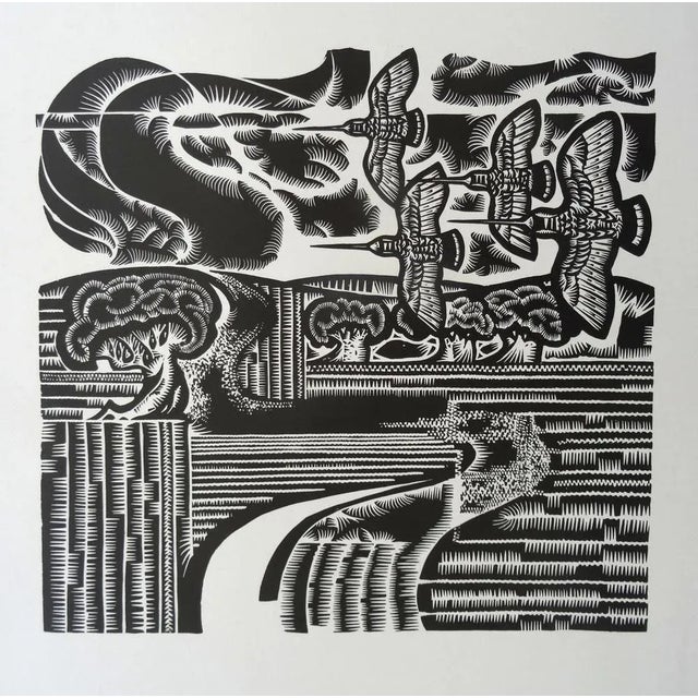 1970s Dainis Rozkalns, Woodcocks Return, 1970, Linocut For Sale - Image 5 of 5