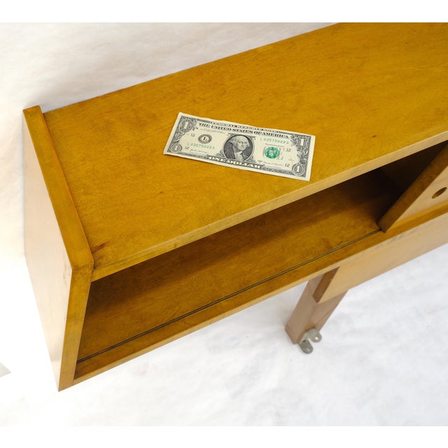 Edmund Spence Blond Birch 92" Long Headboard Bed w/ Storage Compartment c1960s For Sale - Image 13 of 15