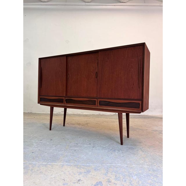 High Sideboard in Teak, Denmark, 1960s For Sale - Image 11 of 11