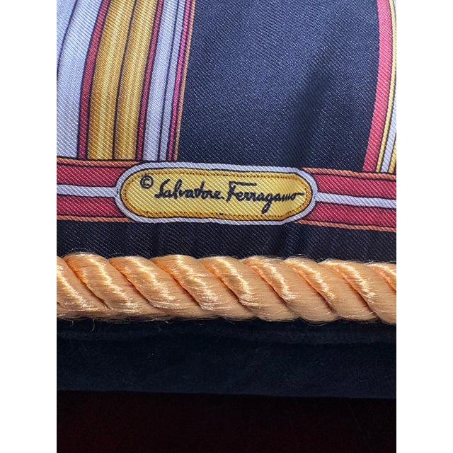 Textile Vintage Salvatore Ferragamo Silk Leopard & Egyptian Motif Pillow For Sale - Image 7 of 7