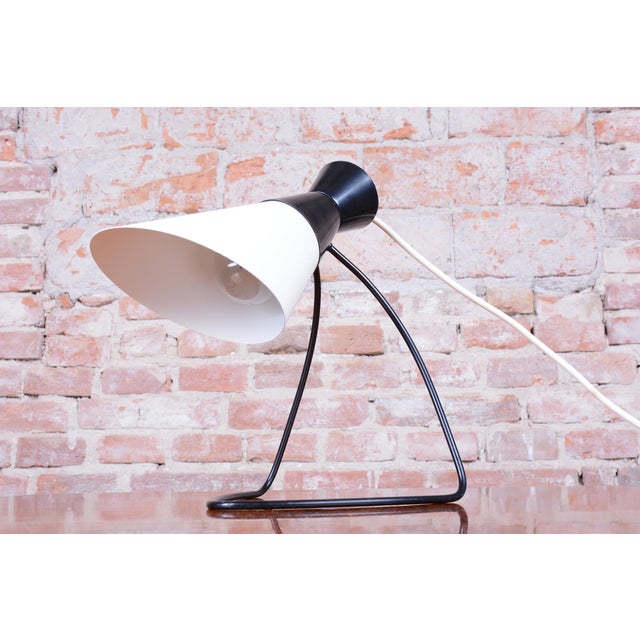 Josef Hurka Mid-Century Czech Table Lamp in Metal attributed to J. Hůrka for Napako, 1950s For Sale - Image 4 of 10