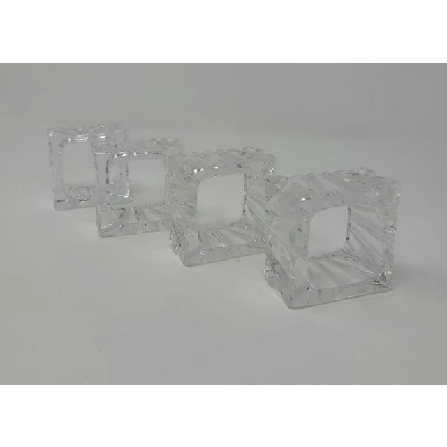 Vintage Cut Crystal Square Napkin Holders Set of 4 For Sale - Image 12 of 12