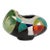 "Winter Wind" by Michael Gustavson, Raku Ceramic Vessel, Deep Black Ground With Green Teal and Red Glaze, Contemporary California Art, Vibrant Colors For Sale