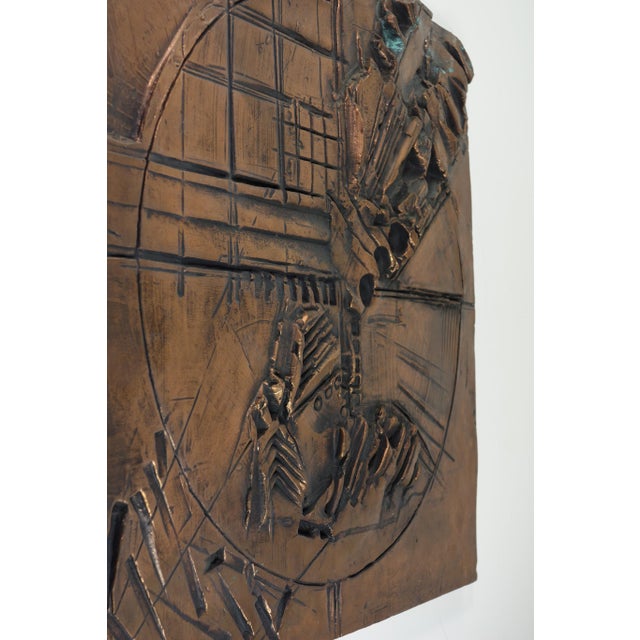 Copper Italian Abstract Sculpture Art Copper Panel For Sale - Image 8 of 13