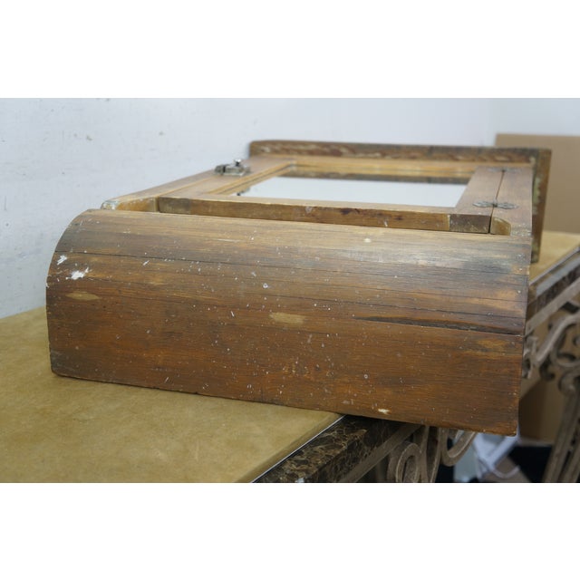 Antique Oak Mirrored Bathroom Apothecary Medicine Cabinet Cupboard 26" For Sale - Image 6 of 18