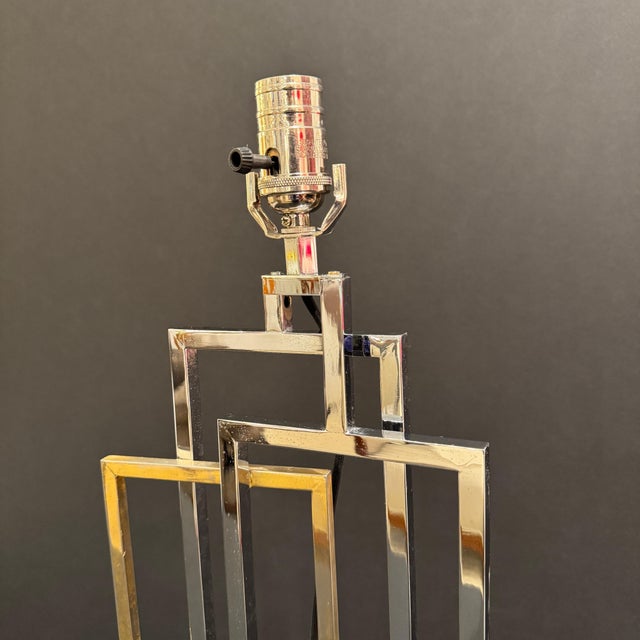1970s Single Geometric Modernist Table Lamp For Sale - Image 9 of 18