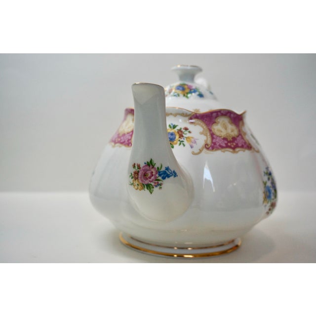 Royal Albert Royal Albert Lady Carlyle Bone China Teapot & Lidded Sugar Bowl - 2 Pieces For Sale - Image 4 of 10