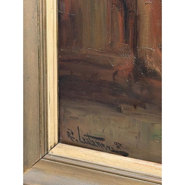Richard Leutenez, Interior with Staircase, Oil on Canvas For Sale - Image 5 of 8