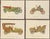 Set of four lithographs by Clarence P. Hornung (1899-1997) of 1906 Marmon D Touring Car, 1902 Rambler Runabout, 1906 Ford...