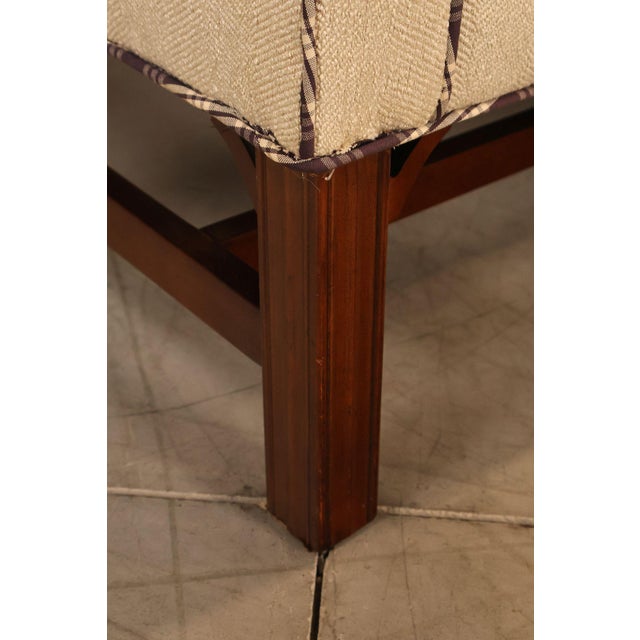 Ethan Allen Vintage Chippendale Style Upholstered Loveseat For Sale - Image 11 of 18