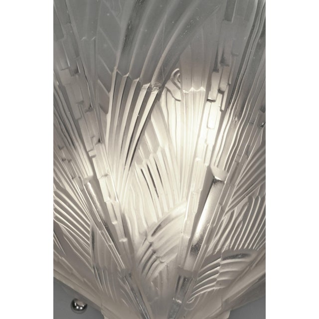 Metal Hettier & Vincent Art Deco Pendant Chandelier Circa 1930 - Hexagonal Glass & Nickel For Sale - Image 7 of 14